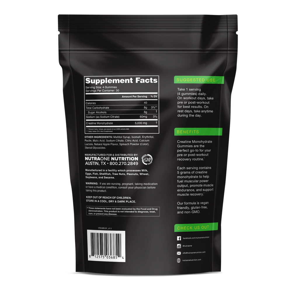 Sugar Free Creatine Monohydrate Gummies